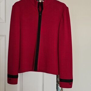 ST. JOHN TWO PIECE CRANBERRY COLOR SUIT